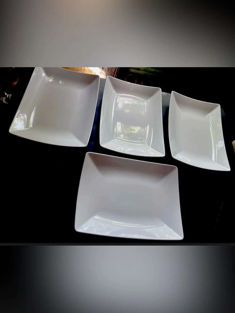 IKEA Modern White Ceramic Serving Plates & Wave Bowls 6 Pc Set New